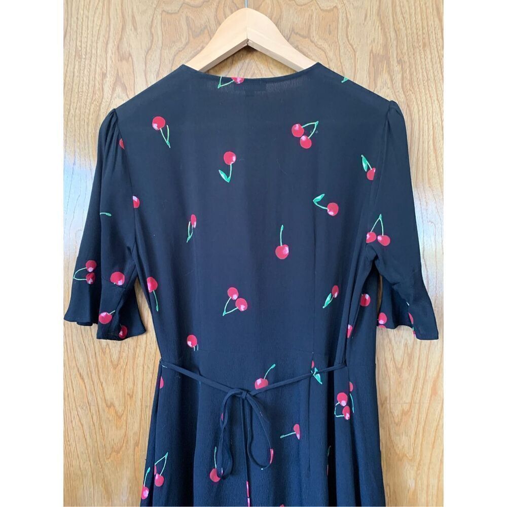 Rails‎ Aimee Wrap Dress in Cerise Cherry Print Black Size S - Picture 8 of 12